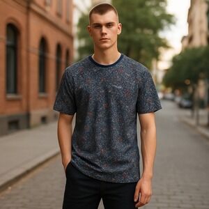 Ben Sherman Floral Print Crew Neck T-Shirt‎ Short Sleeve Casual Top M